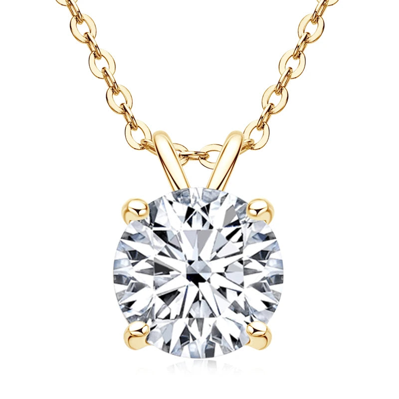 Moissanite Pendant Necklace – 925 Sterling Silver Rose Gold Plated 1.0ct D Color Jewelry Gift | Melisande