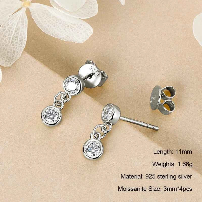 Moissanite Star Tassel Earrings – 925 Sterling Silver Certified Drop Dangle Jewelry | Melisande
