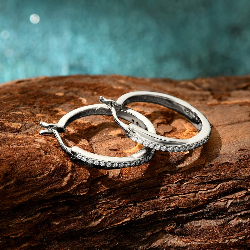 Moissanite Hoop Earrings – 925 Sterling Silver 18K Gold Plated Clip Design Women’s Wedding Jewelry 2024 | Melisande