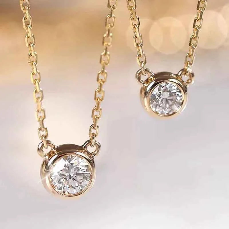 S925 Sterling Silver Cat Pendant Necklace, 6.5mm 1.0ct D Color Round Moissanite Stone – Melisande