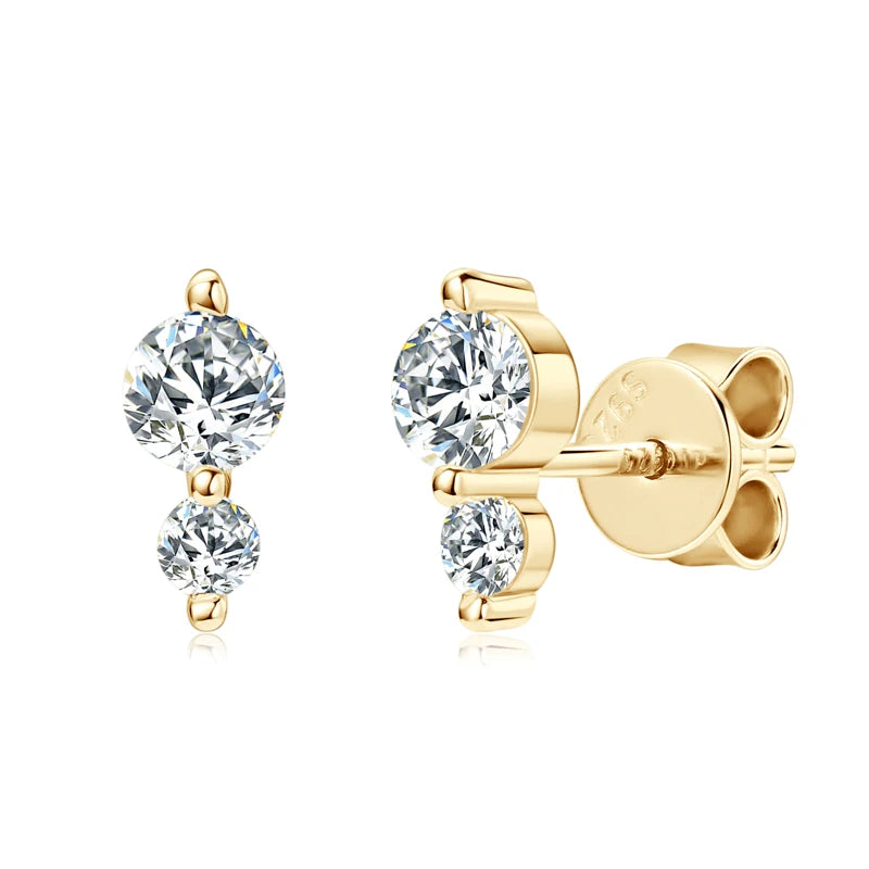 Delicate Mini Moissanite Studs – 925 Sterling Silver Piercing Earrings for Women | Melisande