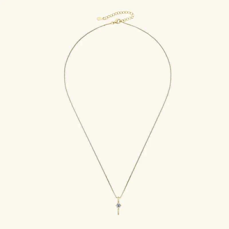 Anziw 4mm 0.30ct D Moissanite Dash Pendant Necklace for Women 925 Silver Adjustable Chain Fashion Simple Jewelry 2025 New Gift