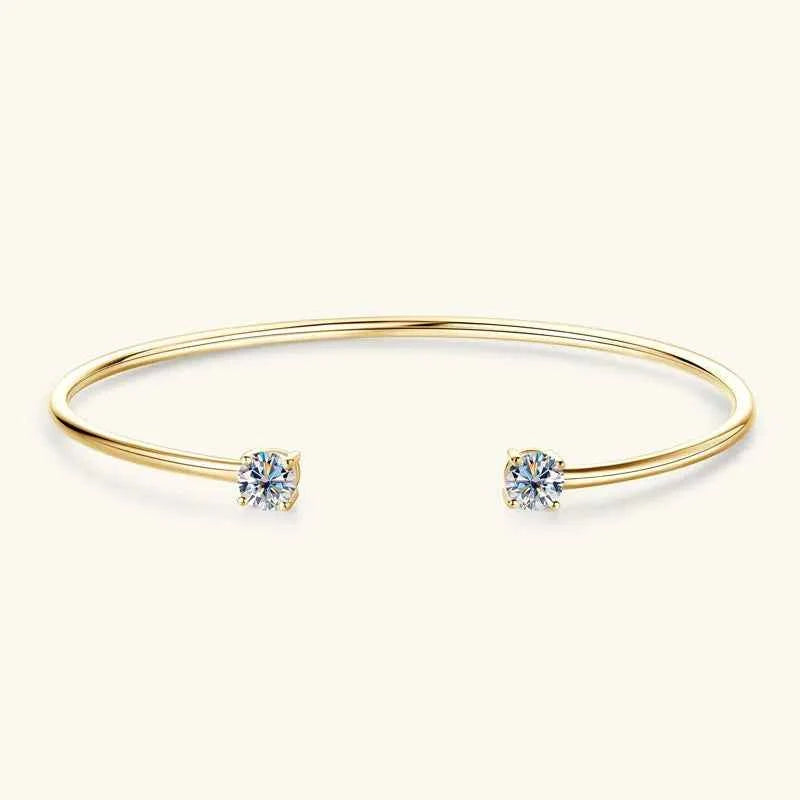 Moissanite Bangle Cuff – 925 Sterling Silver 0.5ct D VVS1 5mm | Melisande