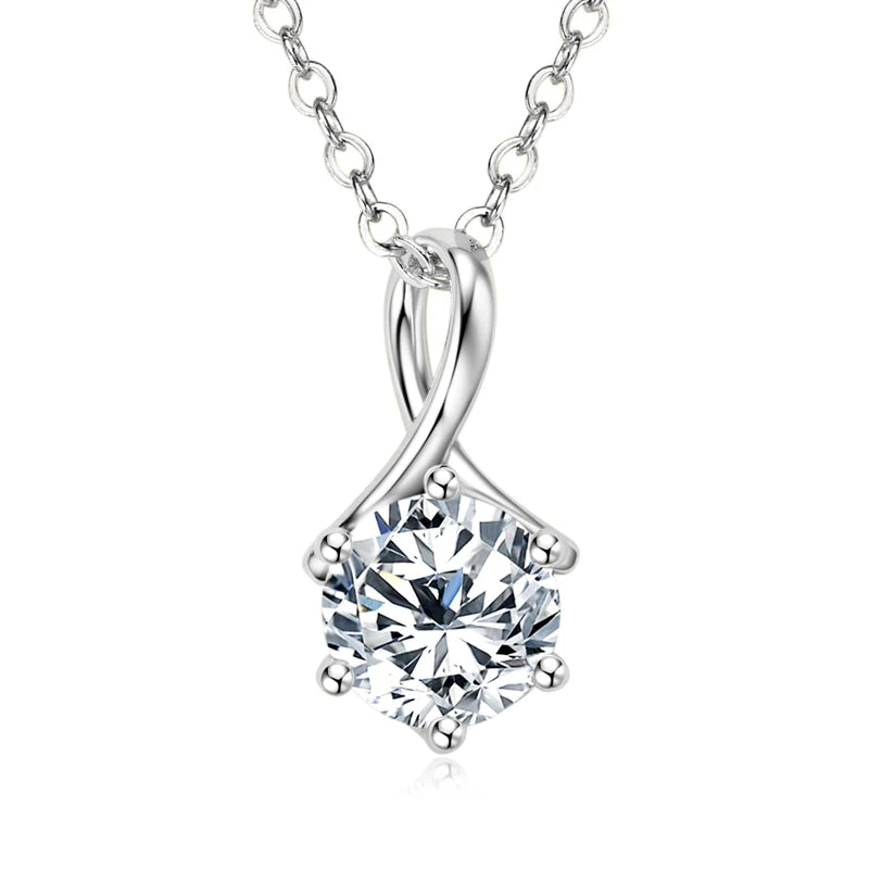 1ct Moissanite Infinity Pendant Necklace – 925 Sterling Silver Certified Drop Jewelry for Women | Melisande