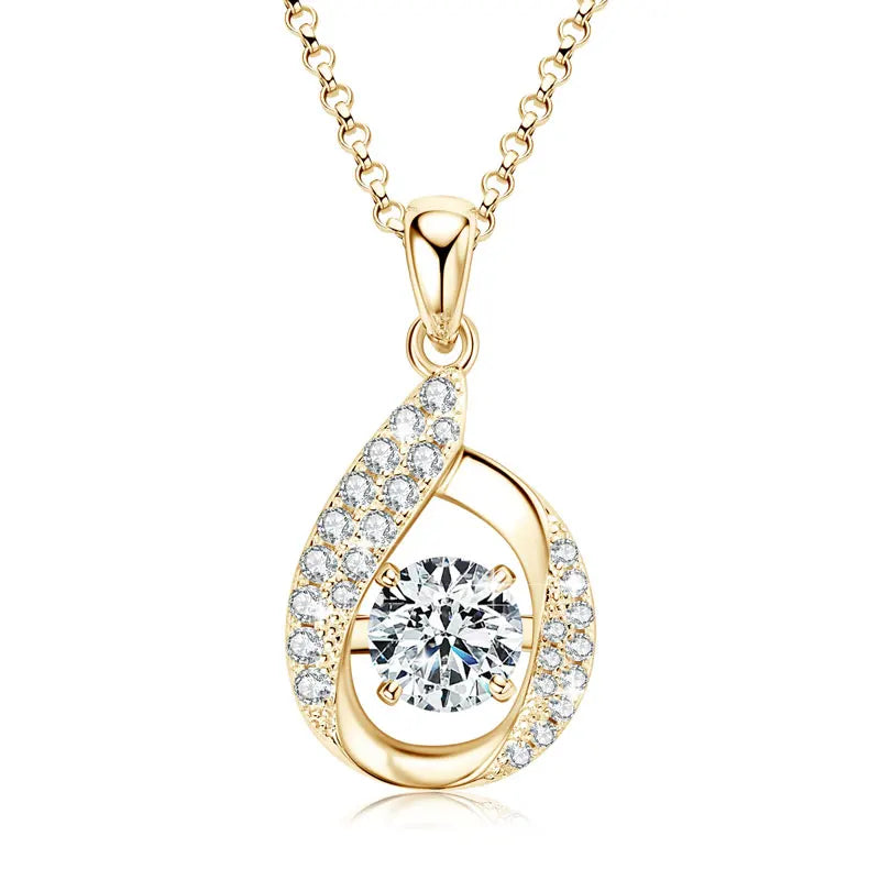 6.5mm 1.0ct D Color Moissanite Waterdrop Pendant Necklace, 100% 925 Sterling Silver Adjustable Chain – Melisande