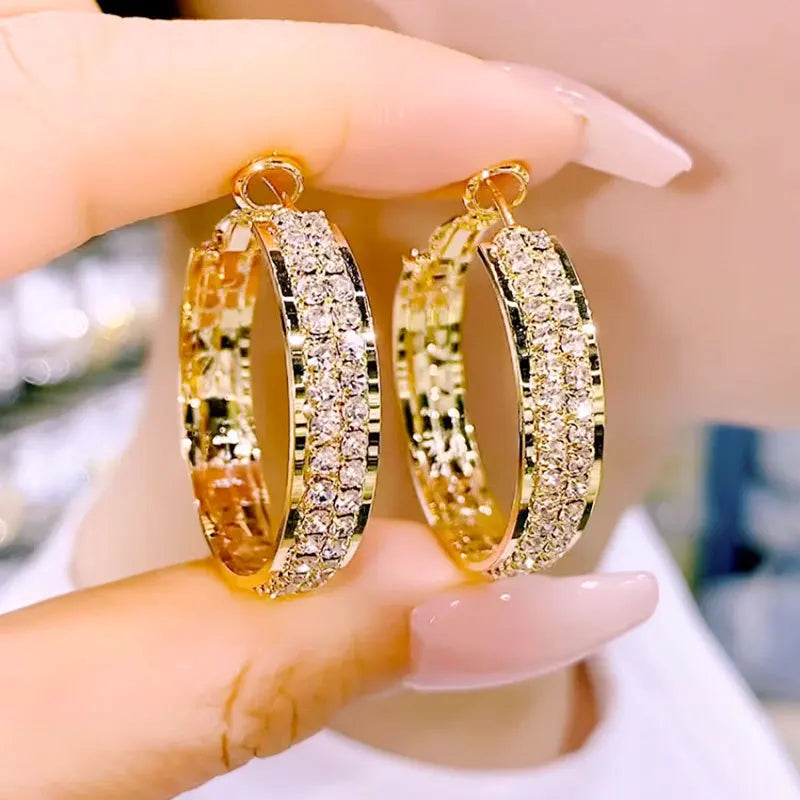 Moissanite Hoop Earrings – 925 Sterling Silver Full Sparkling Clip Design | Melisande