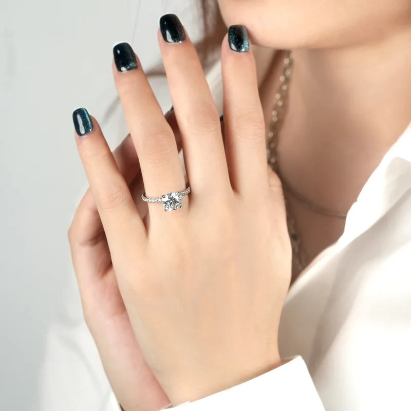 Moissanite Solitaire Ring – 925 Sterling Silver 2.0ct Certified Women’s Wedding & Promise Jewelry | Melisande