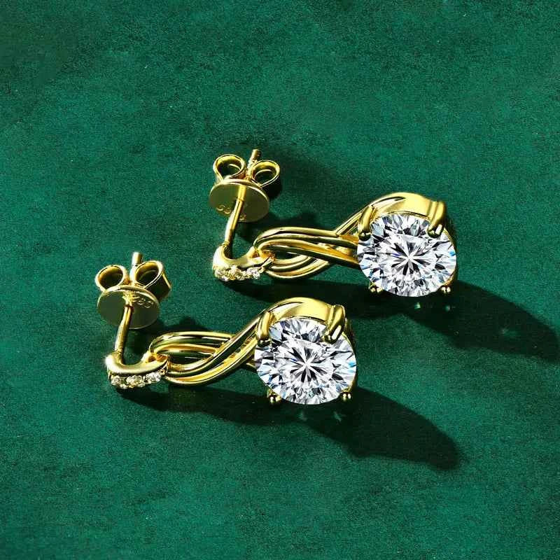 Moissanite Drop Earrings – 925 Sterling Silver 4cttw D VVS1 GRA Certified Women’s Wedding Jewelry | Melisande