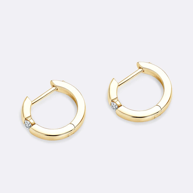 Moissanite Mini Hoop Earrings – 925 Sterling Silver D Color 2.5mm Unisex Simple Fine Jewelry | Melisande