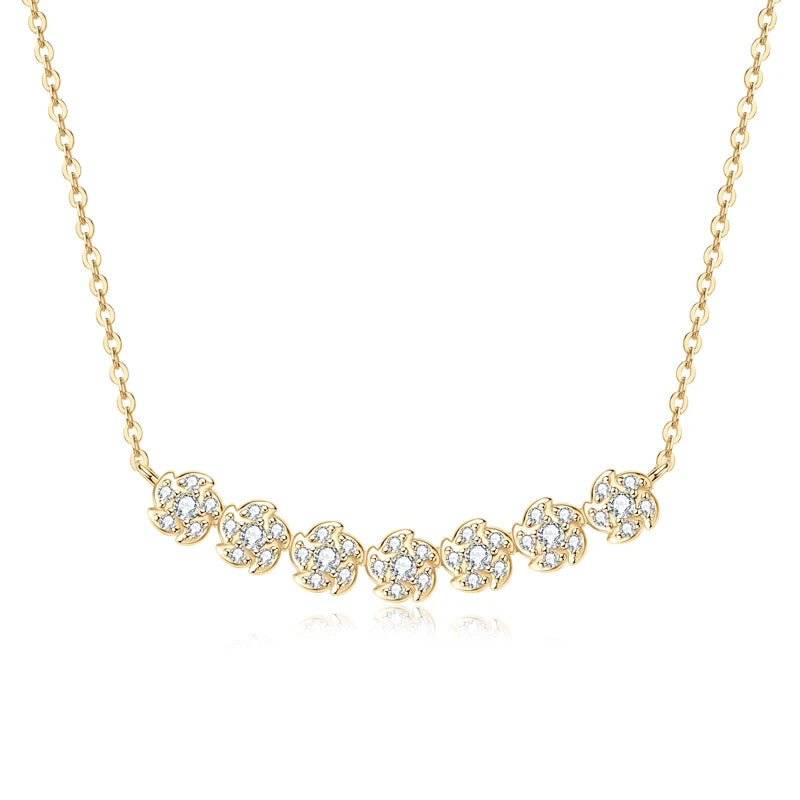 925 Sterling Silver Gerbera Flower Pendant Necklace, 2mm & 1.2mm Moissanite Stones, Fashion Jewelry – Melisande